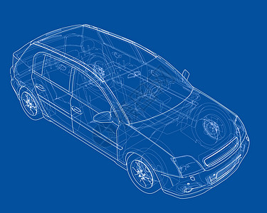 概念车  3 的矢量渲染运输绘画汽车框架工程草稿数字化车辆草图技术图片