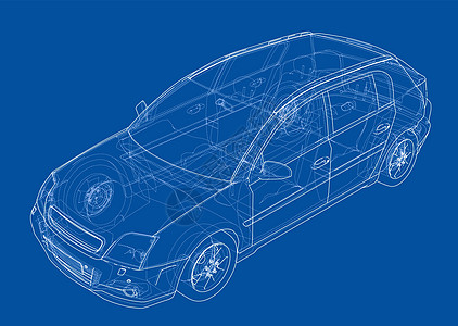 概念车  3 的矢量渲染绘画框架运输数字化技术工程汽车驾驶草图草稿图片