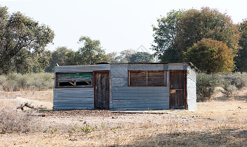 博茨瓦纳被废弃的小型建筑背景图片