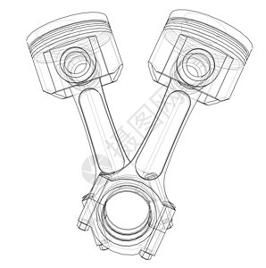 活塞草图  3 的矢量渲染等距工程力量工程师草稿阀门金属创造力绘画圆圈图片