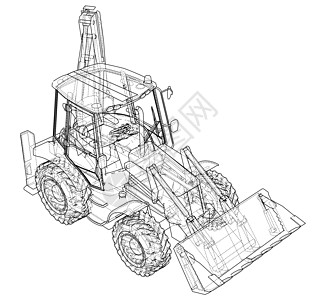 背动式装载铲示意图拖拉机工程技术运输机械矿业绘画工程师创造力挖掘机图片