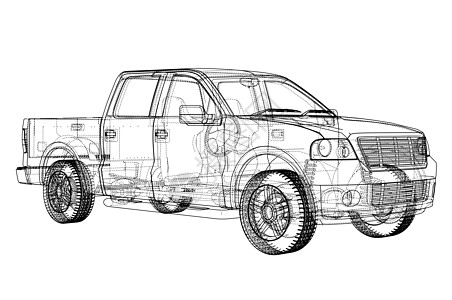 矢量汽车剪影 渲染图 3越野引擎草图绘画车辆技术项目服务维修发动机图片