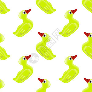 有趣的橡胶黄鸭无缝图案橡皮小鸭子动物童年塑料橙子时间包装洗澡浴室图片