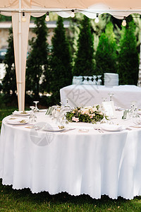 带有装饰品的婚礼彩礼堂食物风格奢华椅子大厅派对用餐餐饮餐厅桌子图片
