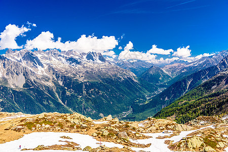 法国阿尔卑斯 上萨瓦伊 勃朗山高度季节天空岩石旅游蓝色全景登山者旅行山顶图片