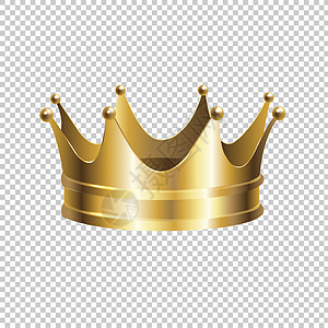 在透明背景上隔离的金色皇冠金属王子纹章波峰女王插图贵族艺术君主皇家图片
