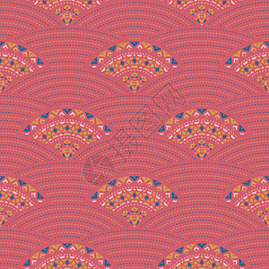 部落艺术无缝模式 民族几何印花 马赛克彩色重复纹理装饰品边界插图织物装饰小地毯文化算盘手工潮人图片