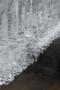 冷河附近冰雪的形成冰柱冷冻流动荒野瀑布水晶温度奇缘岩石自然世界图片