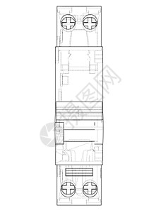 自动断路器概念 韦克托渲染开关柜插图控制路器工程安全电缆电气草图图片