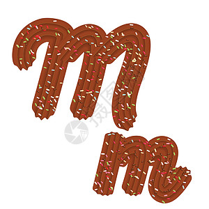 绘画脚本 字体设计 巧克力C3D字母M背景图片