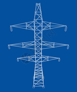 电塔或电塔概念 韦克托电压活力通讯城市电力插图草图力量电缆大纲图片