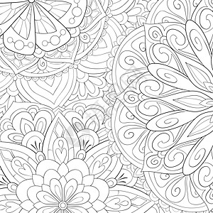 白色的书成人着色书 页面可爱抽象花卉背景图像绘画海报染色花瓣艺术纠纷乐趣涂鸦插图打印插画