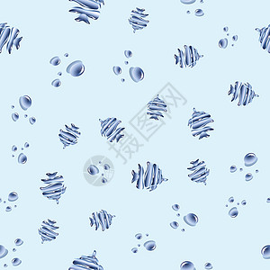 水滴蝴蝶鱼的无缝模式图片