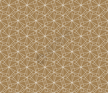 golden无缝抽象几何图案 Golden 背景和白色线条 Fine 线条插画