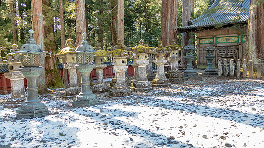 托绍古神社圣地棚外的托罗石器灯笼将军世界遗产日光历史建筑学宗教遗产神社神道石头图片