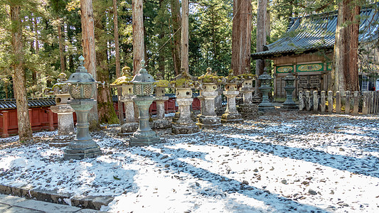 托绍古神社圣地棚外的托罗石器灯笼寺庙日光旅行历史神道神社宗教世界遗产石头建筑学图片