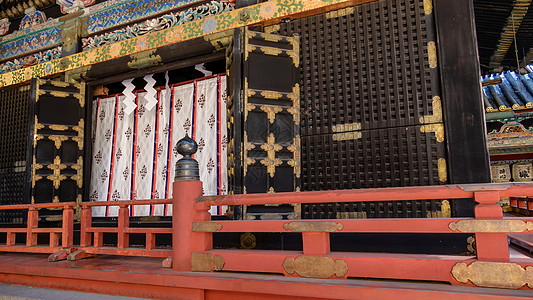 日本Nikko的Toshogu神社外楼历史性世界遗产神道遗产寺庙宗教文化石头将军日光图片