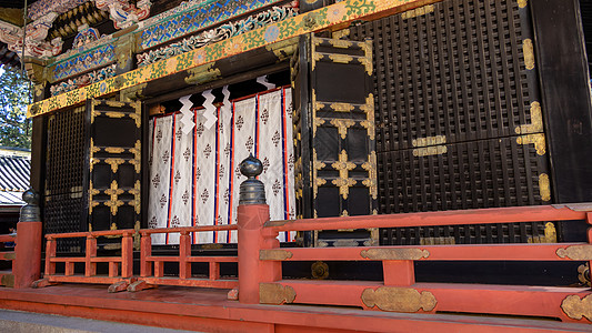 日本Nikko的Toshogu神社外楼日光将军神道历史性遗产世界遗产石头旅行文化建筑图片