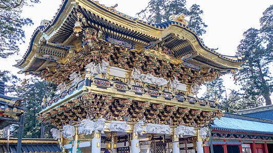日本Nikko的托绍古神社日光寺庙文化旅行建筑历史性世界遗产宗教遗产石头图片