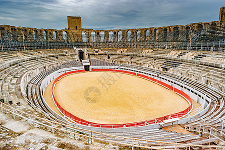 法国阿勒斯Arles的Arena和Roman两神剧院建筑圆圈历史石头斗牛遗产城堡旅行竞技场走廊图片