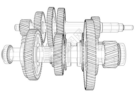 概述齿轮箱概念 韦克托电脑机器框架机械渲染工具力量建造齿轮工程图片