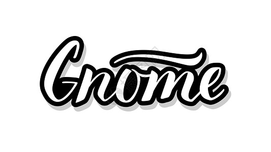 您设计插图概念的 Gnome 书法模板文本 白色孤立背景上的手写字母标题矢量单页文字Name图片