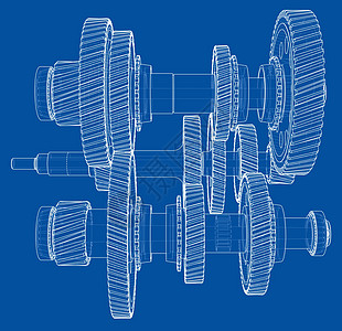 概述齿轮箱概念 韦克托车轮绘画工程框架牙齿机器齿轮插图草图建造图片