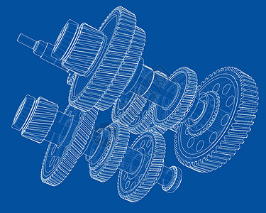 概述齿轮箱概念 韦克托渲染矢量草图建造插图商业团队机器牙齿齿轮图片