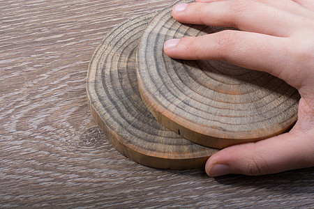 韩版小截木原木戒指圆形材料森林木材圆圈记录环境木件库存背景图片