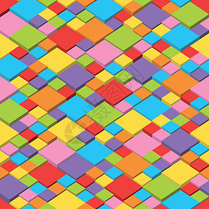 多色立方体 无缝和可重复模式的抽象矢量背景图片