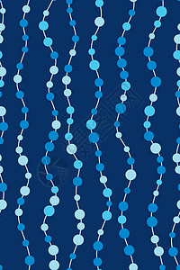 带圆点的波浪线条纹波浪状珠子圆圈海浪打印风格织物艺术包装蓝色图片