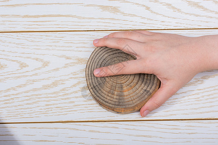 韩版小截木原木圆圈木纹戒指木材记录松树林业日志树干木件背景图片