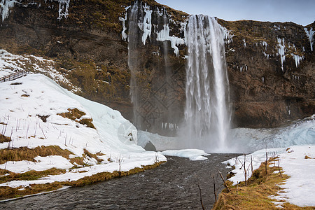 冰岛 欧洲运动荒野环境全景地标岩石天空地方风景瀑布图片