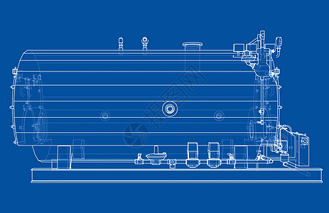 工业锅炉大纲  3 的矢量渲染设施压力化学品配件技术工程工厂力量管子绘画图片