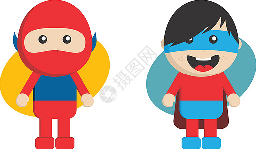 小超级英雄平面卡通微笑艺术英雄男生孩子极客漫画面具图片