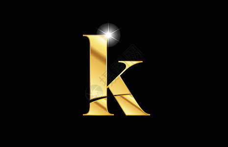 字母表字母 k 金金色金属金属标志图标设计背景图片