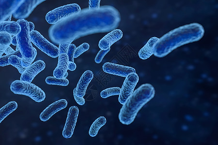 具有蓝色背景 3d 渲染表面细节的传染性病毒球菌生物学流感微生物病菌细菌药品宏观实验微生物学图片