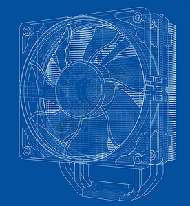 Cpu 科勒概念 韦克托硬件技术蓝图流动扇子冷却温度处理器径向空气图片