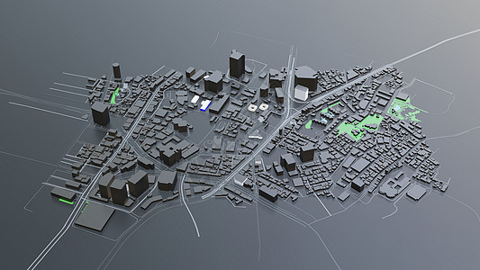 3D 未来派城市建筑景观商业外星人办公楼圆顶高楼公寓科幻渲染技术图片