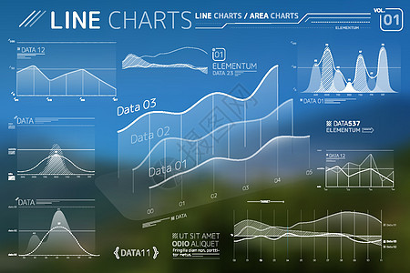 折线图和面积图信息图表元素商业互联网馅饼烛台柱子贸易生长公司方案交换背景图片