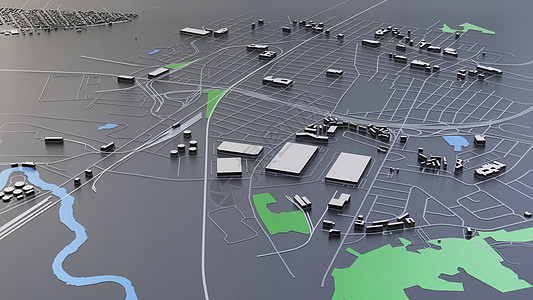 3D 未来派城市建筑天空市中心全景商业高楼公寓金融小说办公楼科幻图片