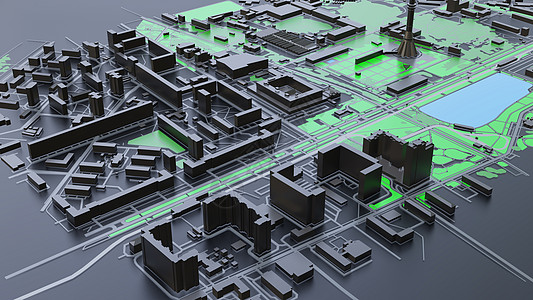 3D 未来派城市建筑外星人金融渲染市中心办公楼景观技术天空高楼天际图片