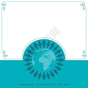 世界人口日问候语7 月 11 日地球海报孩子们蓝色横幅邻居行星国家团体世界背景图片