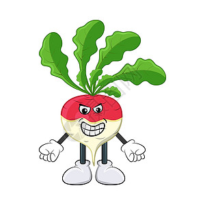 萝卜 angrymad 卡通人物插图隔离在 w标识乐趣饮食涂鸦蔬菜食物生态白色绘画卡通片图片