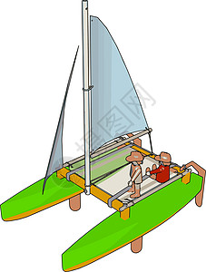 白色背景上的船插图孩子童年海洋游戏收藏旅行血管航海蓝色图片