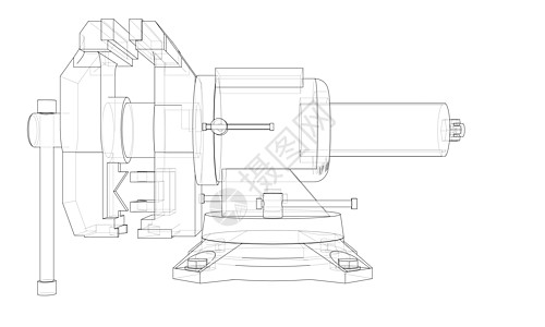 轮廓虎钳向量 线框样式工具机械建造技术维修工业金工墨水绘画乐器图片