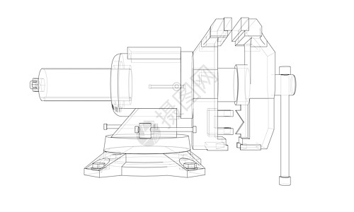 轮廓虎钳向量 线框样式工业插图建造绘画乐器工具工作机械维修金工图片