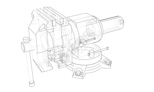 轮廓虎钳向量 线框样式乐器插图工业金工建造草图工作工具技术维修图片