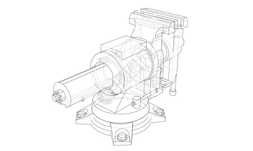 轮廓虎钳向量 线框样式工作插图建造技术维修绘画乐器草图工具墨水图片