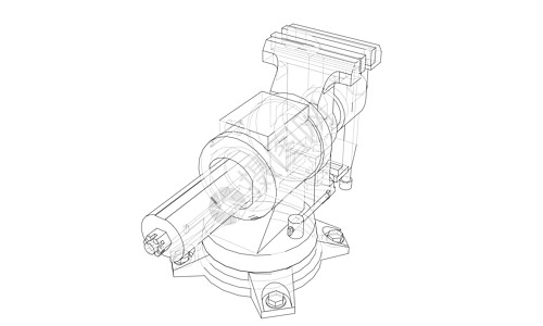 轮廓虎钳向量 线框样式服务工业金工插图乐器机械墨水工作草图建造图片